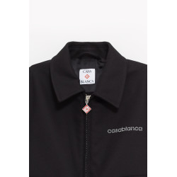 CASABLANCA BLACK BONDED WOOL BLEND JACKET